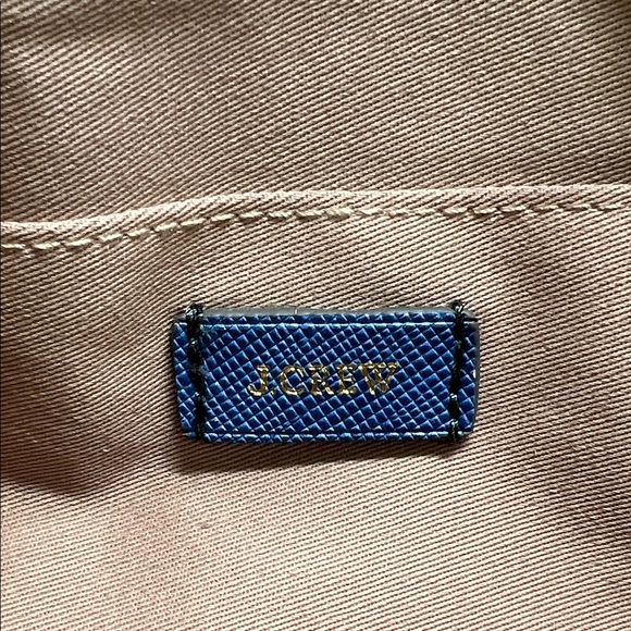 J. Crew Checkered Clutch - Blue and Green Coated Leather NEW - Picture 9 of 14